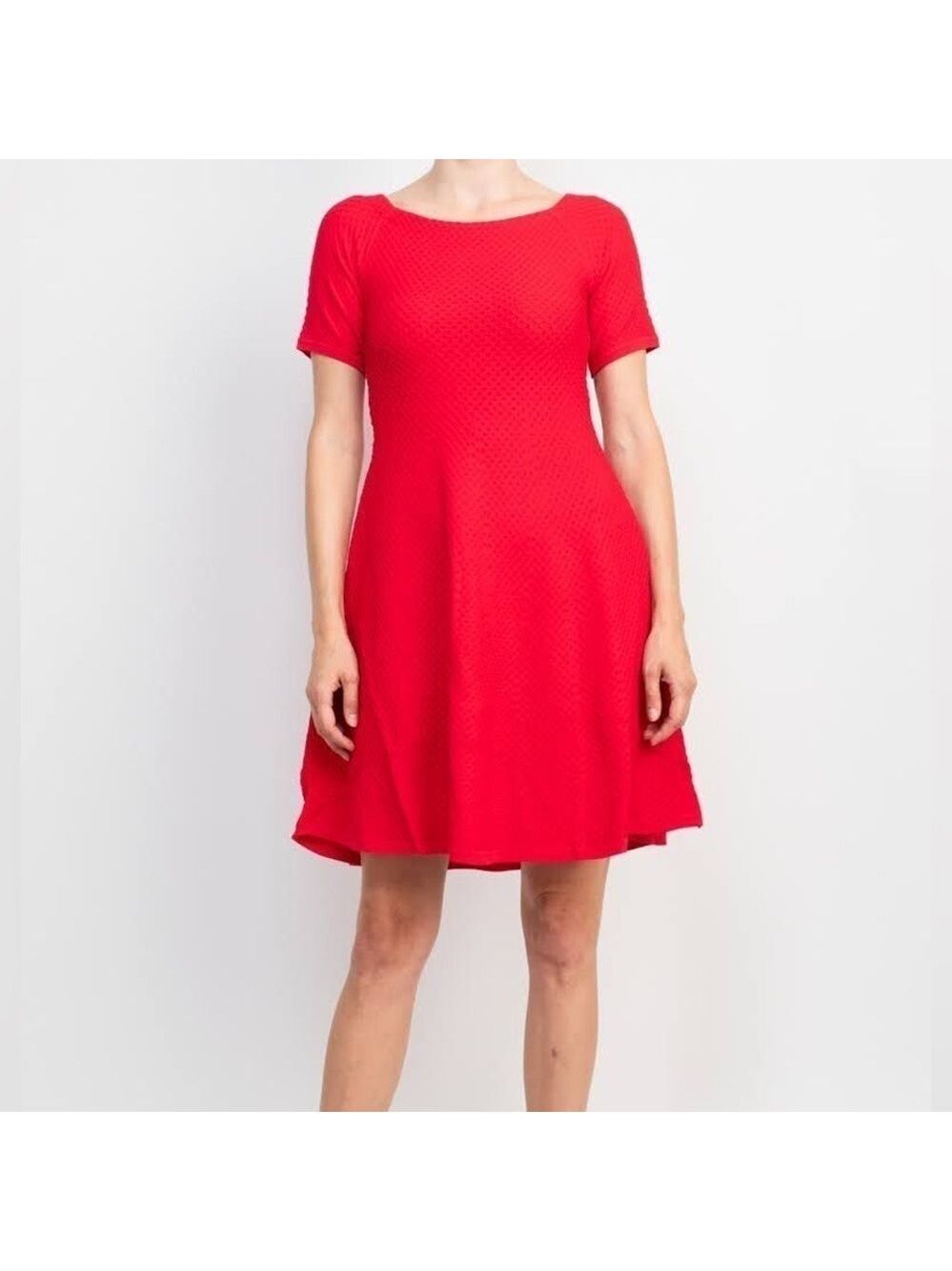 T Tahari Knit Fit & Flare Dress - Picture 2 of 4